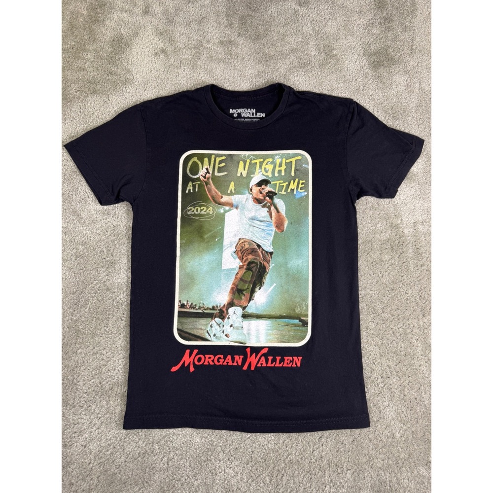 Morgan Wallen One Night At A Time 2024 Tour T-Shirt Black Small Concert Graphic